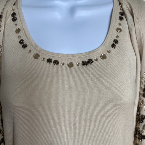 NWT Vintage beaded sweater set. Sleeveless shell with cardigan BCBGMaxAzria MED - Picture 9 of 16